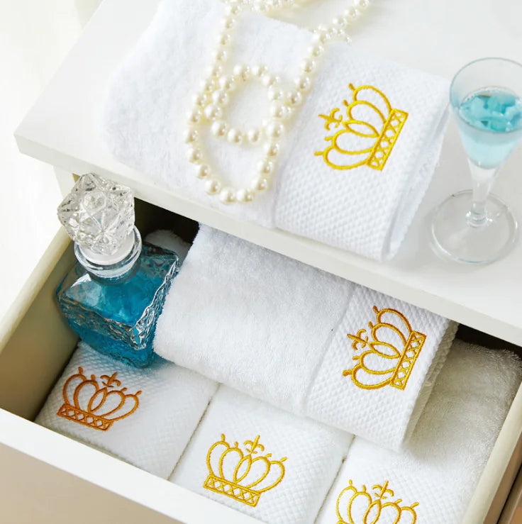 Dluxe Ave. Hotel Quality Cotton Towels with Satin Embroidery