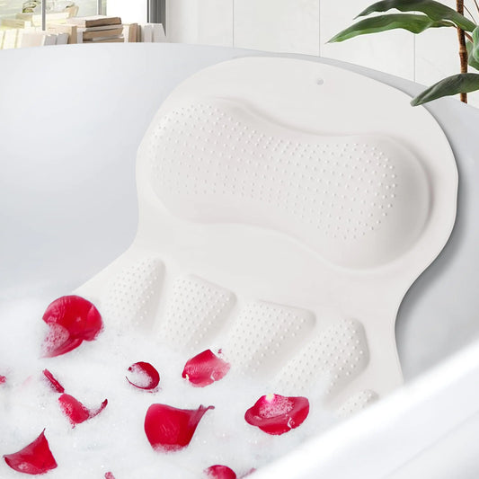 Dluxe Ave. Luxury Bathtub Pillow for Head and Neck, (White)