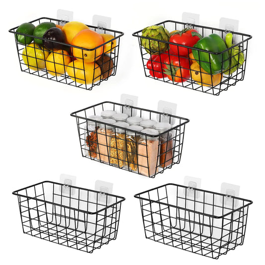 Dluxe Ave. 5 Pack Wire Storage Hanging Wall Basket/ Premium Metal