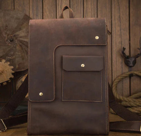 Dluxe Ave. Genuine Leather Travel Backpack