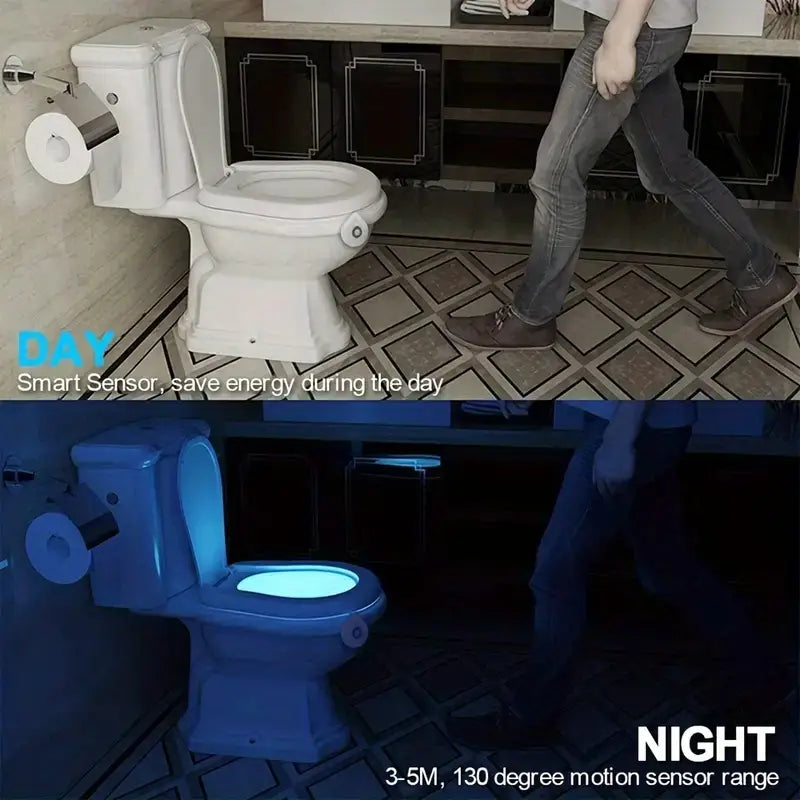 Dluxe Ave. LED Toilet Night Light with Motion Sensor and 8 Colors