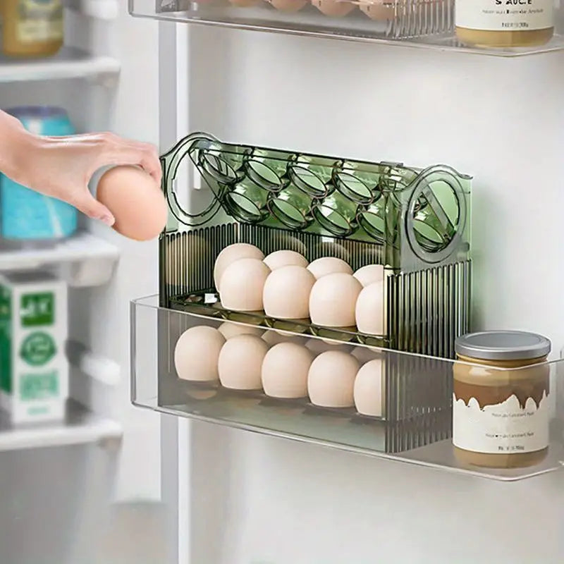 Dluxe Ave. 3-Tier Striped Egg Storage Rack for Refrigerator
