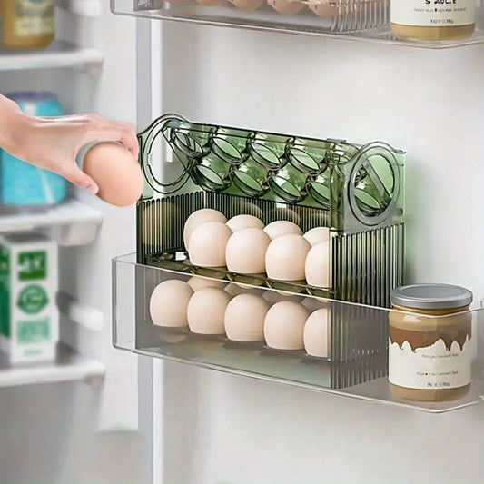 Dluxe Ave. 3-Tier Striped Egg Storage Rack for Refrigerator