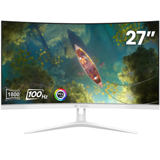 Dluxe Ave. CRUA 27" Curved White Monitor Full HD(1920x1080P) VA Panel 1800R 100HZ