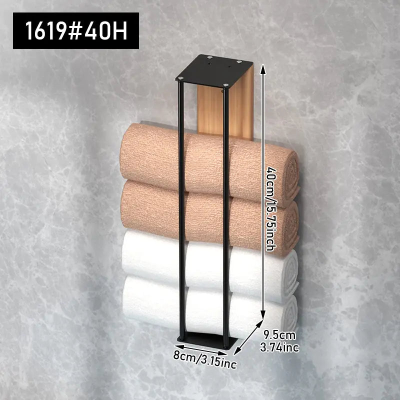 Dluxe Ave. Wall-Mounted Wood & Metal Towel Rack
