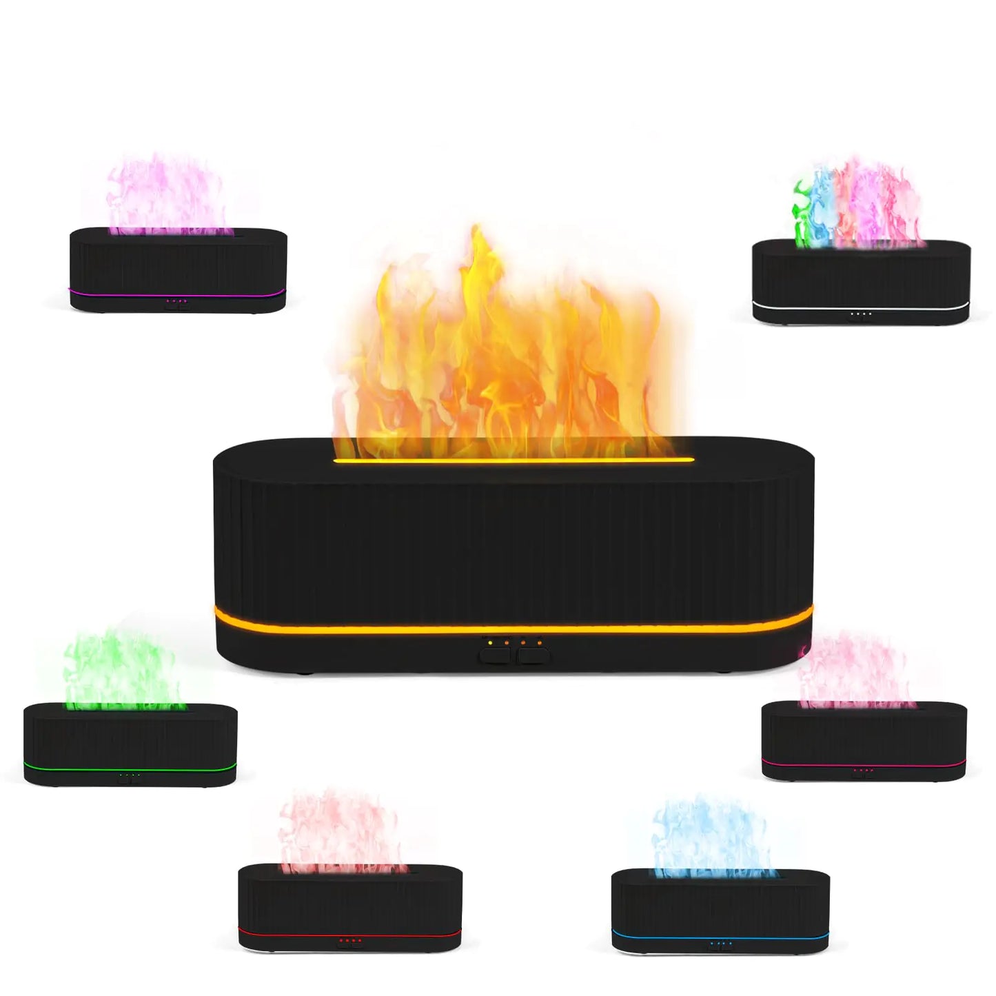 Dluxe Ave. 300ml Fireplace Fire Flame Aromatherapy Diffuser with 7 Colors Changing Ultrasonic Cool Mist Fire Essential Oil Diffuser Humidifier for Room Office Home(Waterless Auto Off)
